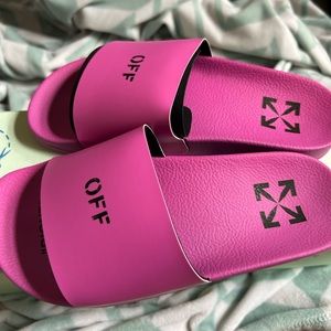 Brand new never been worn purple off white slides (too small)